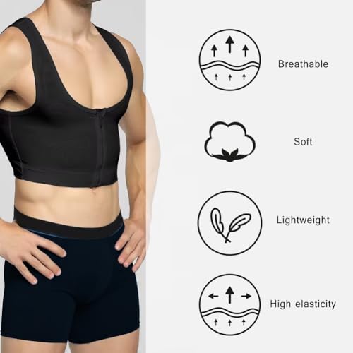 Mens Compression Corset Vest for Men Shapewear Chest Abdomen Control Body Shaper Slimming2