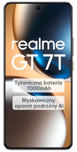 Realme GT 7T Smartphone 5G 12+512 GB, Dimensity 8400-MAX Chipsatz, 7000-mAh-Titan-Akku, 6,78" 1,5K 120Hz Display, AI Travel Snap Kamera, IP69, IceSense Gelb (631002003751)