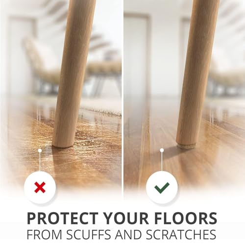 Image of Felt Furniture Leg Protectors, 80 Pcs Self-Adhesive Pads, Scratch Resistant & Noise Reduction for Chairs & Tables, Beige, 3 Sizes - 40 Pcs Small, 32 Pcs Medium & 8 Pcs Large