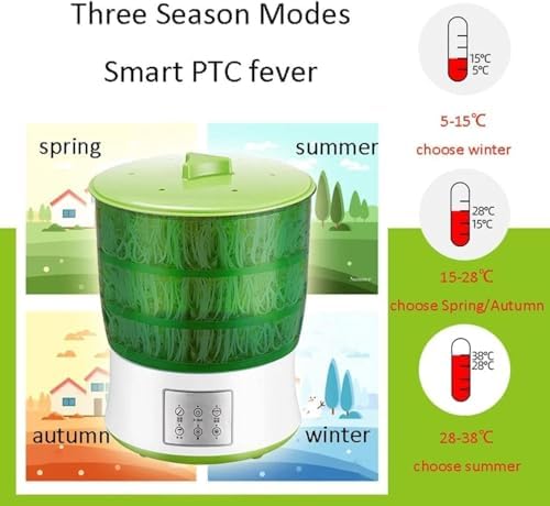2 Layer Bean Sprouts Machine, Seed Sprouter Kit, Bean Germinator, Easy Seed Grower, 2/3 Layers Vegetable Sprouts Maker, Automatic Bean Seed Grower Tool