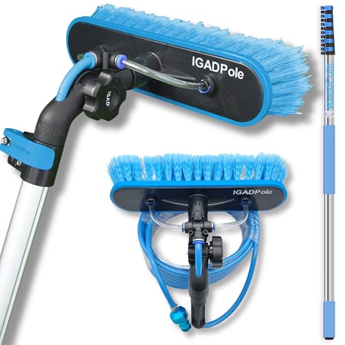 IGADPole 24ft(7m) Extension Pole Kit with Water-fed Brush and 10m hose