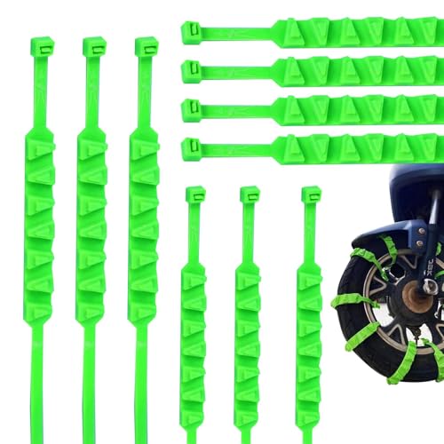 Snow Tire Chains,10x Snow Non-Slip Ties - Multi-layer Teeth Winter Snow Tire Chains, Road Safety Accessories, Nylon Ice Breaking Tire Zip Ties for Snow