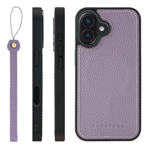 HANATORA for iPhone 16 �P�[�X ���͉��P MagSafe �Ή� �{�v �ϏՌ� �o���p�[�^ �X�}�z�P�[�X �X�}�z �X�g���b�v �t�� �V�������N���U�[ �M�t�g �}�O�Z�[�t�Ή� �p�[�v�� UMSGZ-16-Purple