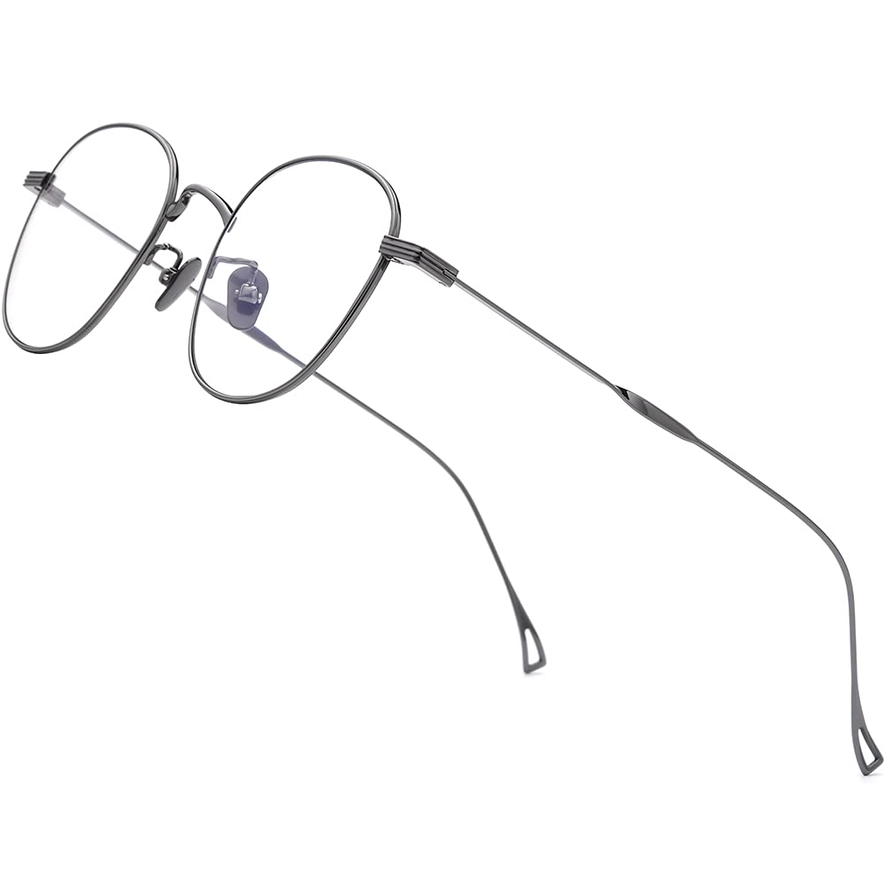 FONEX Titanium Glasses Frame Women,Vintage Square Optical Eyeglasses Men Ultralight Eyewear