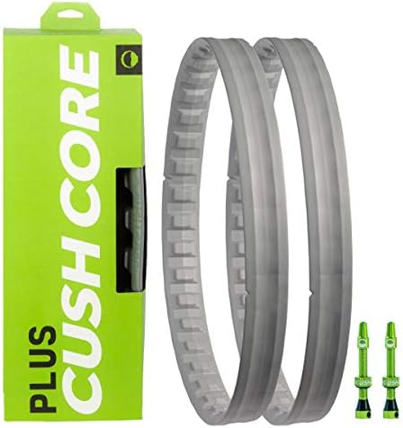 CushCore Plus Set - Includes (2) Tire Inserts, (2) Presta Valves & Rim Stickers, Easy at-Home Installation, Bicycle Tire Inserts, Helps Improve Ride Quality, Fits a 2.6"-3.0" Tire (Single, 27.5”)