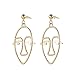 Face Abstract Gold Statement Earrings - Mookoo 3 Pair Vintage Hypoallergenic Dangle Stud for Girls Teens Women