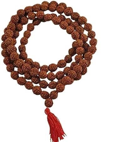 Mala Rudraksha original 5 mukhi de 108 perles pour méditation bouddhiste
