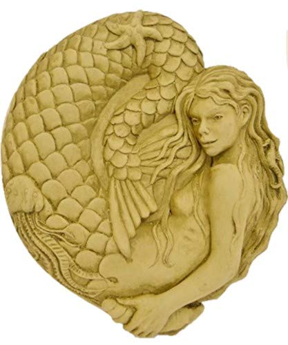 Dsl Green Nixie The Mermaid Wall Plaque-Garden Ornament-Wall Hanging-Sculpture-Stone-Gift
