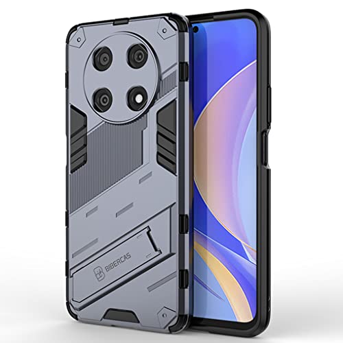 SEAHAI Case for Huawei nova Y90, Ultra-thin Protective Silicone TPU Shockproof Hybrid Hard PC Back Phone Cover, with Foldable Hidden Form Bracket - Gray