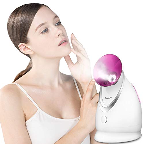 Facial Steamer, CkeyiN Nano Ionic Face Steamer Hot Mist Face Humidifier for Spa Skin Care Sinuses Home Adjustable Sprayer Nozzle 98ML Large Water Tank Unclogs Pores Moisturizing Face