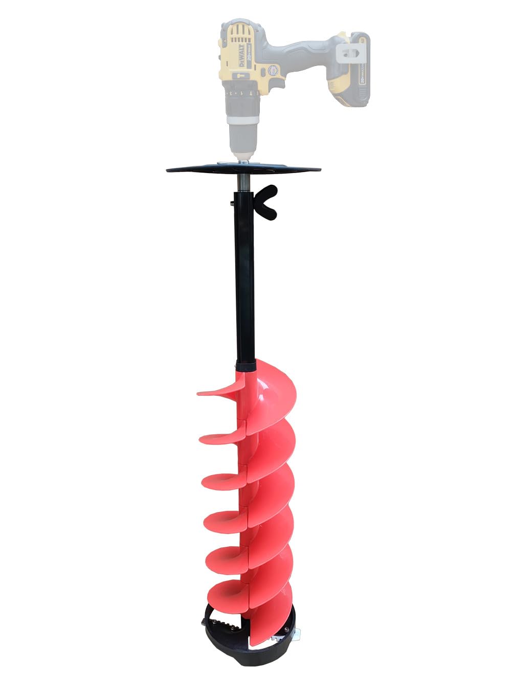 Brocraft Ice Auger, 8" Diameter Ice Fishing Auger Drill Bit / 8" Ice Auger Bit with Drill Adapter & Stopper Disc for Ice Fishing