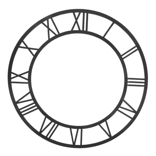 Image of balacoo Round Roman Numerals Mirror Wall Clock Sticker 25cm DIY Acrylic Decal for Entryway Decor Decorative Black Mirror Surface Numbers for Living Room Hotel and Home Accessories | Lightweight & damage-free wall decor. Just add your own mechanical hands to build a custom clock, or display as vintage art.