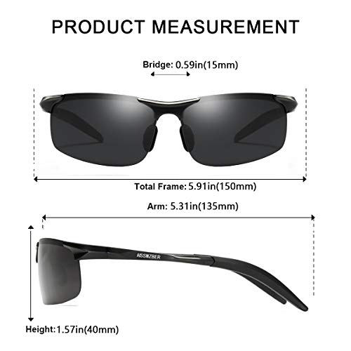 Image of Mens Sports Polarized Sunglasses Driving Metal Frame UV Protection Sunglasses For Men 8177
