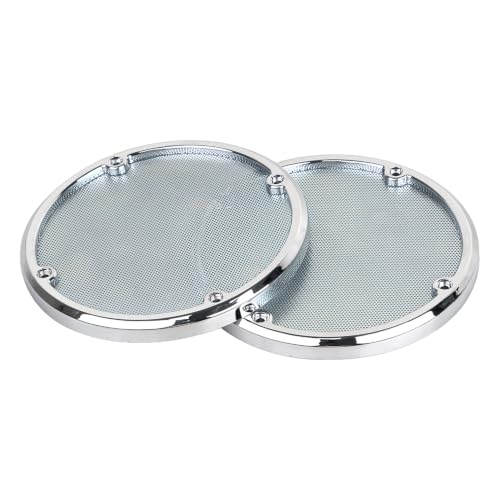 Image of Chrome Rear Speaker Trim Grills Mesh Covers Fit for Harley Road Electra Glide Ultra Limited Ultra Classic 2014-2023