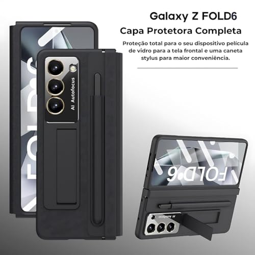 Capa Protetora Premium com S Pen Integrada Compativel com Samsung Galaxy Z Fold 6 | Suporte Lateral