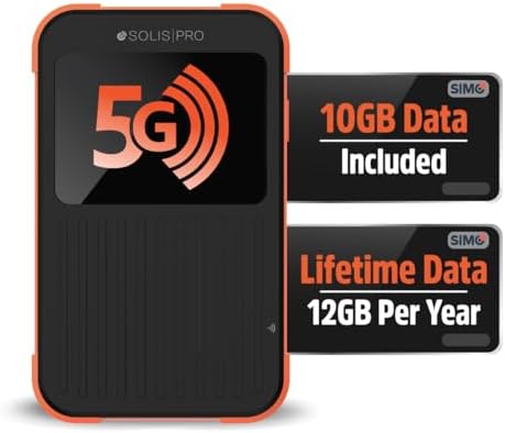 Solis Pro – Mobile 5G Hotspot and Power Bank, Bundle Includes Lif...