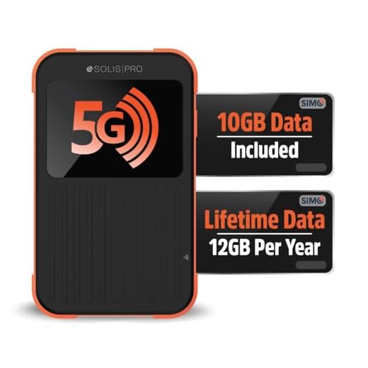 Solis Pro – Mobile 5G Hotspot and Power Bank, Bundle Includes Lifetime Data (12GB Per Year) and 10GB Global Data, Multi-Carrier, Wi-Fi 6E in140+ Countries, No Contract, Portable Internet by SIMO