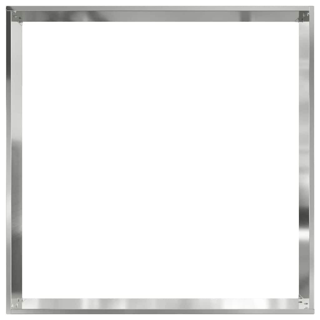 Krawędź trawnika 60 x 60 x 13 cm stal galwanizowana srebrna | Kwadratowy kształt, nowoczesny design, odporny na warunki atmosferyczne, łatwy montaż, do ogrodu i na taras