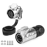 CNLINKO LP12 Connecteurs cylindriques Étanche, 4 Broches M12 IP68 Coque Métallique Racco...