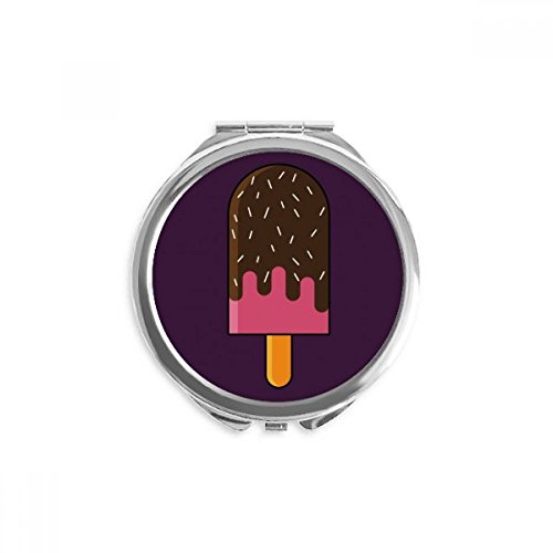 Miroir de poche portable crème glacée sucrée pour retouches maquillage