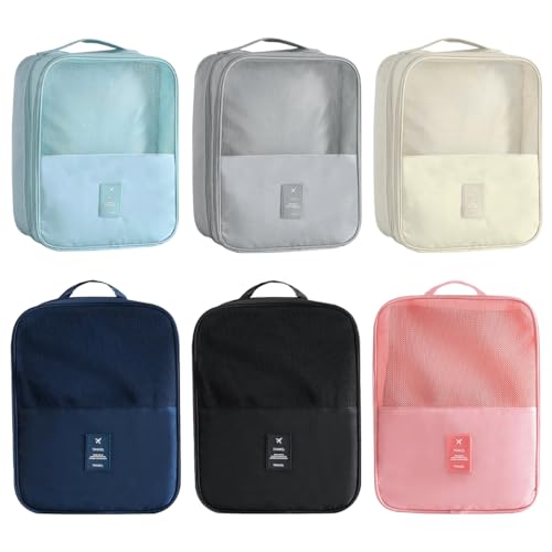 6 PCS Travel Shoe Bag Travel Waterproof Shoe Bag Portable Shoes Bags for Three Pairs of Shoes for Daily Travels, Suitcase (Multiple Colors)