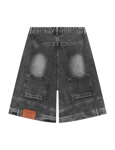 Image of Aelfric Eden Washed Reverse Jorts Mens Casual Denim Shorts Loose Fit Baggy Jean Short Streetwear Trendy Outfits