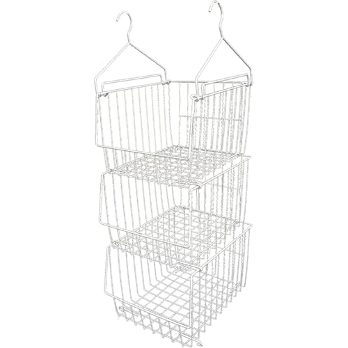 GrnArt 吊り下げラック衣類ラック 3個セット 複数連結つりさげ 収納 吊り棚 キッチン 戸棚下ラック吊り下げ棚 戸棚下収納ラック 収納ラック キッチン収納 ラック キッチン用 バスルーム用 つりとだな下収納 ひっかける 収納 (3)