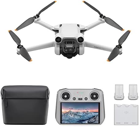 DJI Mini 3 Pro (DJI RC) + Fly More Kit Plus – Lightweight Camera Drone with 4K/60fps Video, 2 More Batteries Provide Up to 94-mins Flight Time, Tri-Directional Obstacle Sensing, Drone for Beginners