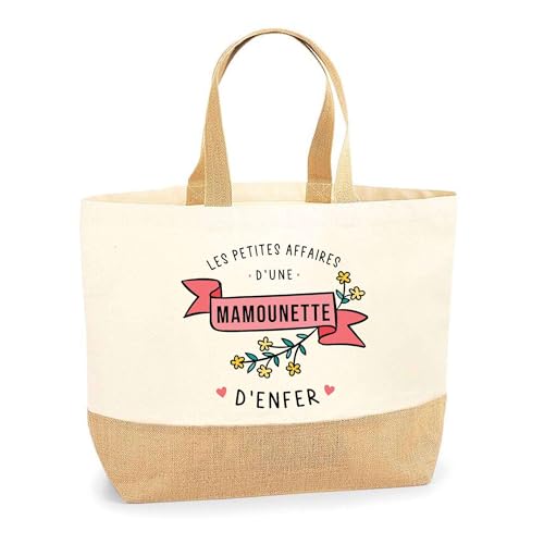 Cabas de plage grand volume en coton et jute naturelle pour femme