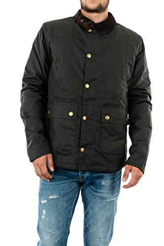 Barbour Giubbino Corto Reelin Jkt Verde Cotone Cerato Uomo L