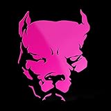 ERREINGE Sticker PITBULL ROSA FLUO Adesivo prespaziato in PVC per Decalcomania Parete Murale Auto Moto Casco Camper Laptop - cm 35