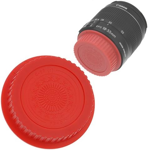 Fotodiox Designer (Red) Lens Rear Cap Compatible with Canon EOS EF and EF-S Lenses