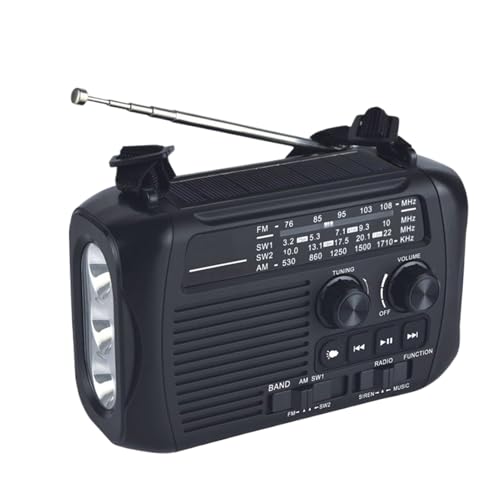 Radio Solar - Radio con pilas para cortes de energía, cargador, antorcha y difusión para teléfono - uso en exteriores, interior, camping y viajes