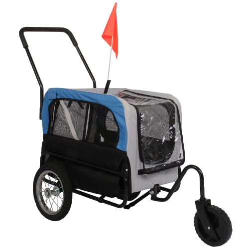 Dog Bike Trailer Cart 2 in 1 Pet Bicycle Stroller Cargo Trailer with 360° Swivel Front Wheel Safe Flag Universal Bicycle Coupler Suitable for Small Dogs Breathable Protective Net Pet Cart for Travel Dog Bike Trailer Cart 2 in 1 Pet Bicycle Stroller Cargo Trailer with 360° Swivel Front Wheel Safe Flag Universal Bicycle Coupler Suitable for Small Dogs Breathable Protective Net Pet Cart for Travel