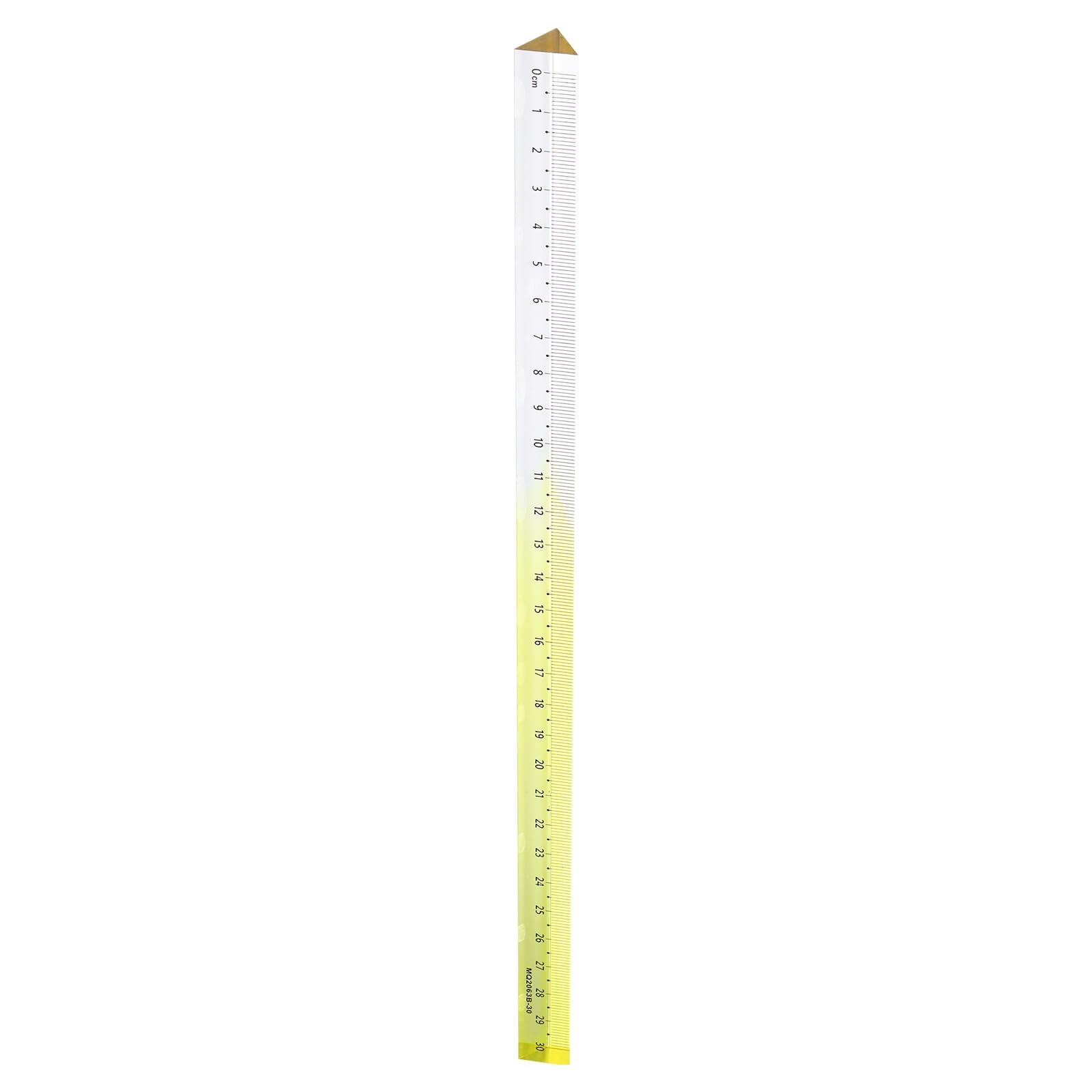sourcing map Acrylic Clear Straight Rulers 30cm Metric Transparent Gradient Three-Dimensional Plastic Ruler Square Cube Measuring Tool for Classroom Office Home, Yellow