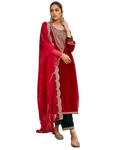 Image of INDO ERA Womens Straight Kurta & Pant With Dupatta Set