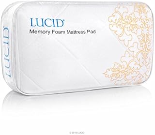 Lucid 1/2-Inch Quilted Memory Foam Mattress Pad with Bamboo Cover, Cal King