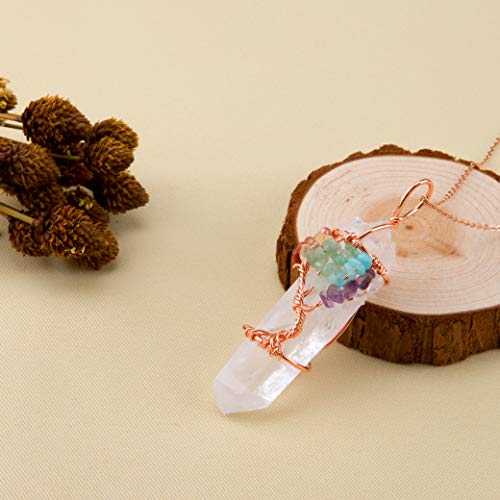 Bivei Life Tree Copper Wire Wrapped Crystal Necklace Chakra Pendant Natural Stone Quartz Reiki Jewelry Gift for Women4