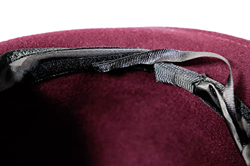 Bellady Women Vintage Style 100% Wool Cloche Bucket Winter Hat with Satin Flower,Burgundy