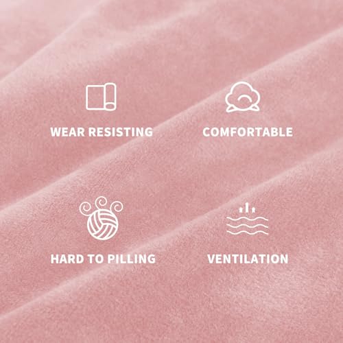 Image of ZNSAYOTX Stretch Velvet Recliner Cover 4-Pieces, Thick Soft Recliner Chair Slipcover with Pocket, Non-Slip Elastic Bottom for Kids Pets, Luxury Plush Reclining Protector Comfy Washable (Rose)