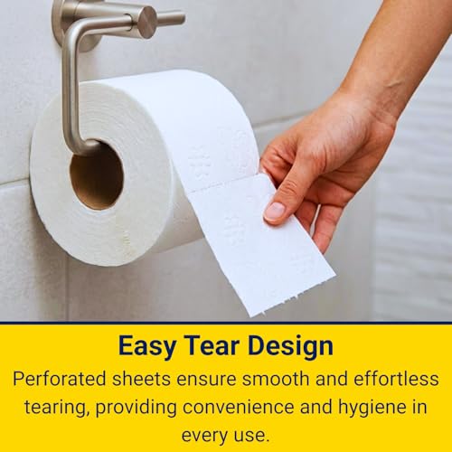 Image of Toilet Paper Roll - (10 Roll x 200 Pulls), 2 Ply Super Absorbent Toilet Tissue Paper | Soft Toilet Roll for Bathroom | Flushable & Septic Safe | OBA Free Toilet Tissue for Home & Office