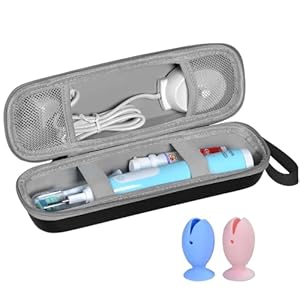 TUNYINSH Toothbrush Travel Case Compatible with Philips Sonicare ProtectiveClean 4100 5100 1100 6100 5300 7500/Oral-B Pro, black, Case