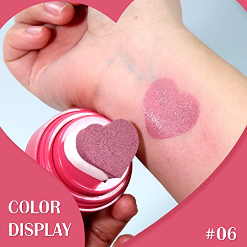 Pasnowfu Liquid Blush For Cheek, Stamp Blush With A Heart-Shaped Applicator, Natural Long-Lasting Blush, Buildable & Blendable Face Blusher, Lightweight Breathable Makeup Gift For Women, Rosy Mauve #TOP5