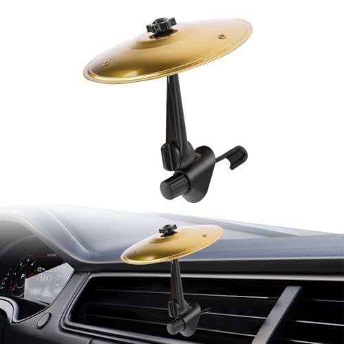 Car Cymbal Air Vent Car Dash Mount Mini Drumsticks 360 Rotation for Easy Installation Fits All Car Vent Outlets The Perfect Travel Gift for Music Lovers