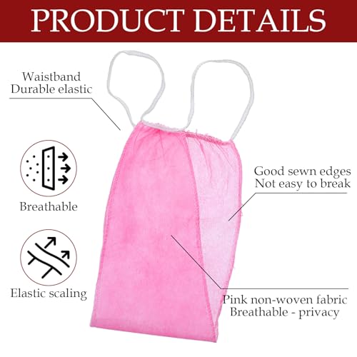 Image of Telooco 100 Pcs Disposable Thong Panties Women T Thong for Spa Non-woven Fabrics Disposable Underwear for Spray Tanning