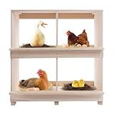 Poulailler 4 Poules Bois 4 niches 64x36x66cm pondeuse intérieur Naturel