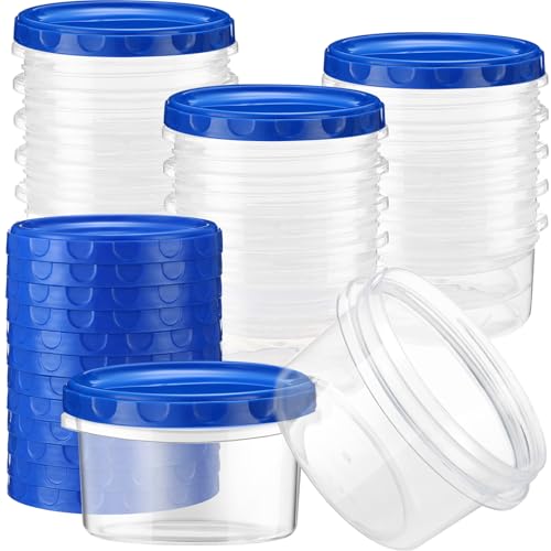 Sieral 8 oz Freezer Containers with Lids Bulk, Blue, 16