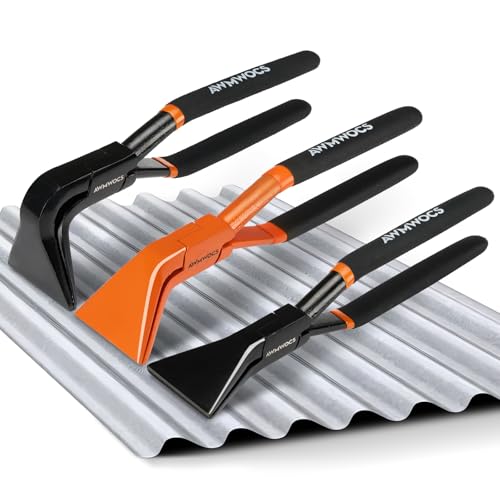 AWMWOCS 3-Piece Hand Seamers Sheet Metal Tools, Straight, 45°and 90°