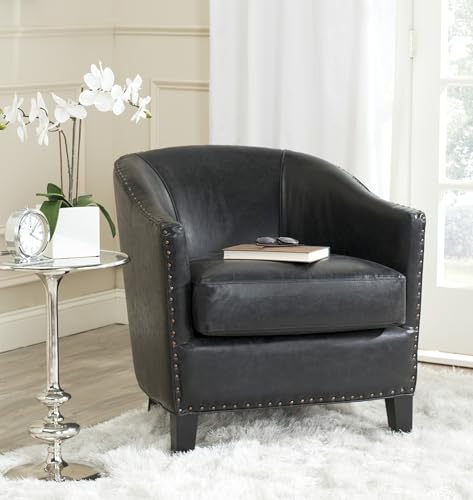 Sillón clásico cuero sintético negro miniatura 2
