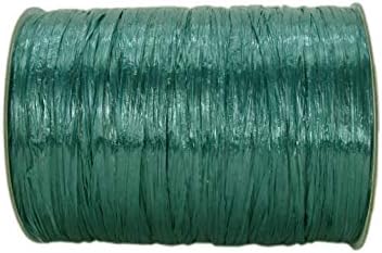 ISPIE Rayon Raffia Ribbon Crochet Yarn 1/4" 100-Yard Pearlized Peacock (Green Series)